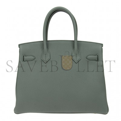 HERMES MASTER BIRKIN 30 EPSOM LEATHER BIRKIN GREEN GOLD BUCKLE HIGH END BAG BK3063TGGP4296 (30*23*15cm)
